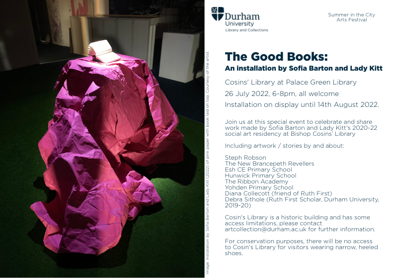 invitation to the launch of The Good Books an art installation