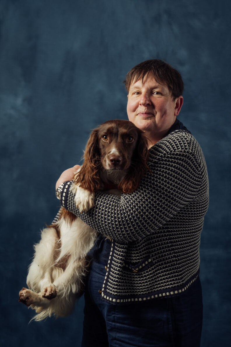Portrait of Emma Smith with dog Nan